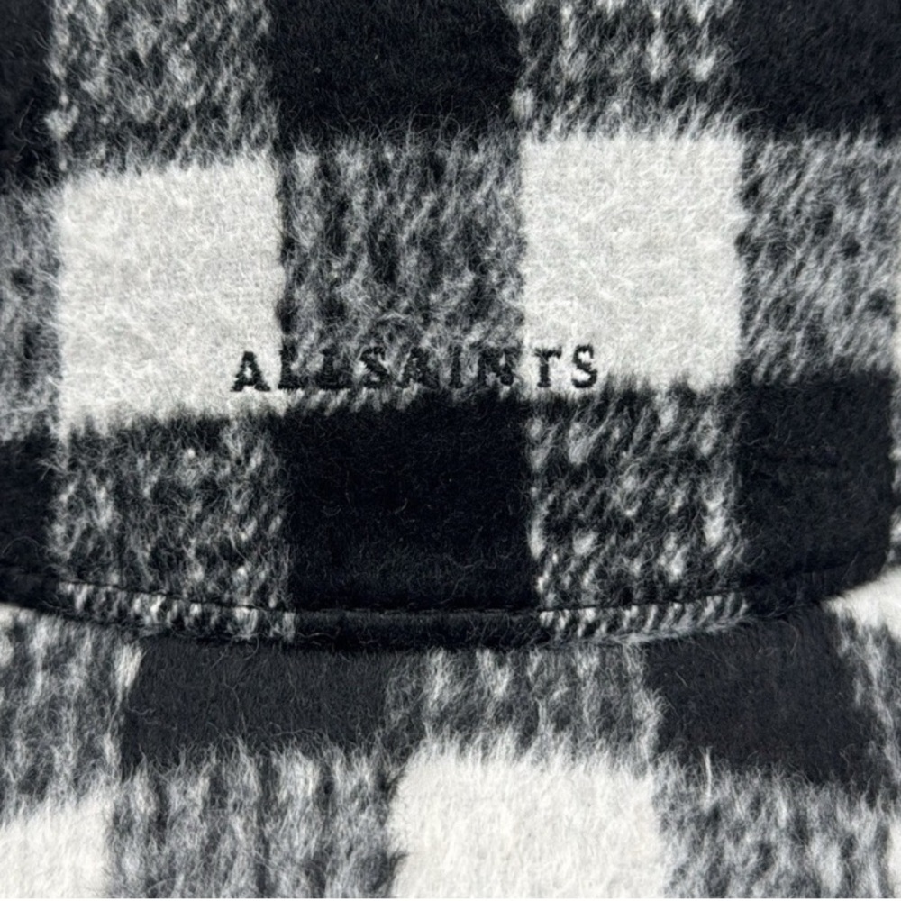 AllSaints Black and White Check Adjustable Baseball Cap, NWOT - Picture 4 of 4